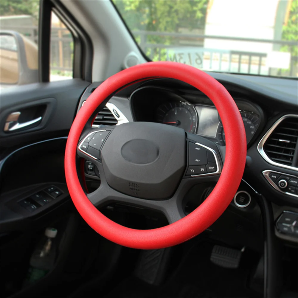Silicone Steering Wheel Cover – Fits 14-15 Inch Wheels – Black Non-Slip Universal – Easy Install