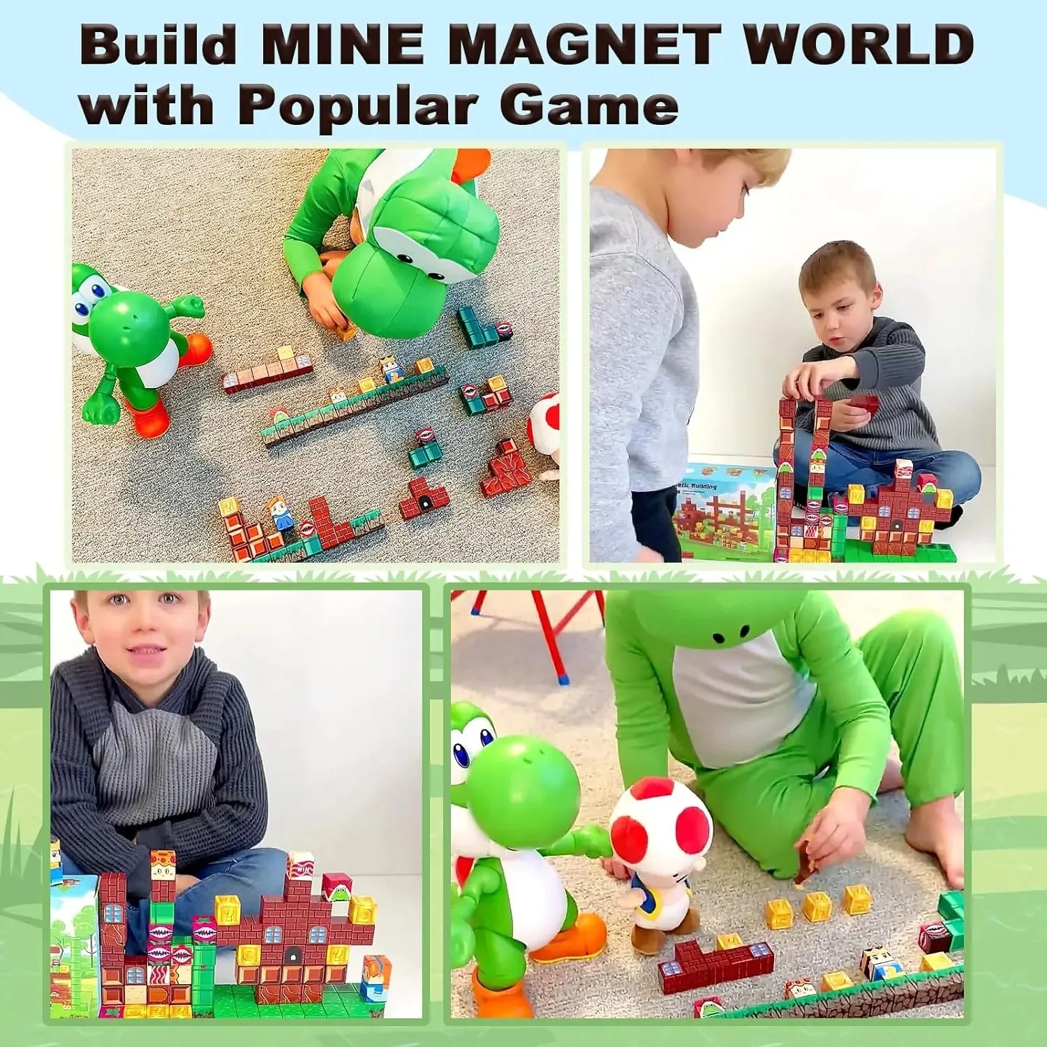 Magnetic Building Blocks Mine World Set for Kids