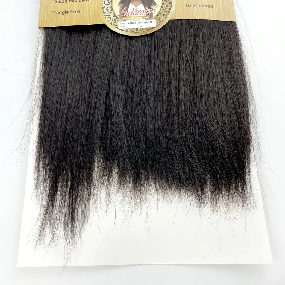 Adorable Animal Mix Synthetic Hair extensions Full Pack Solution Yaki Straight 3+1 With T Part Lace Closure ,