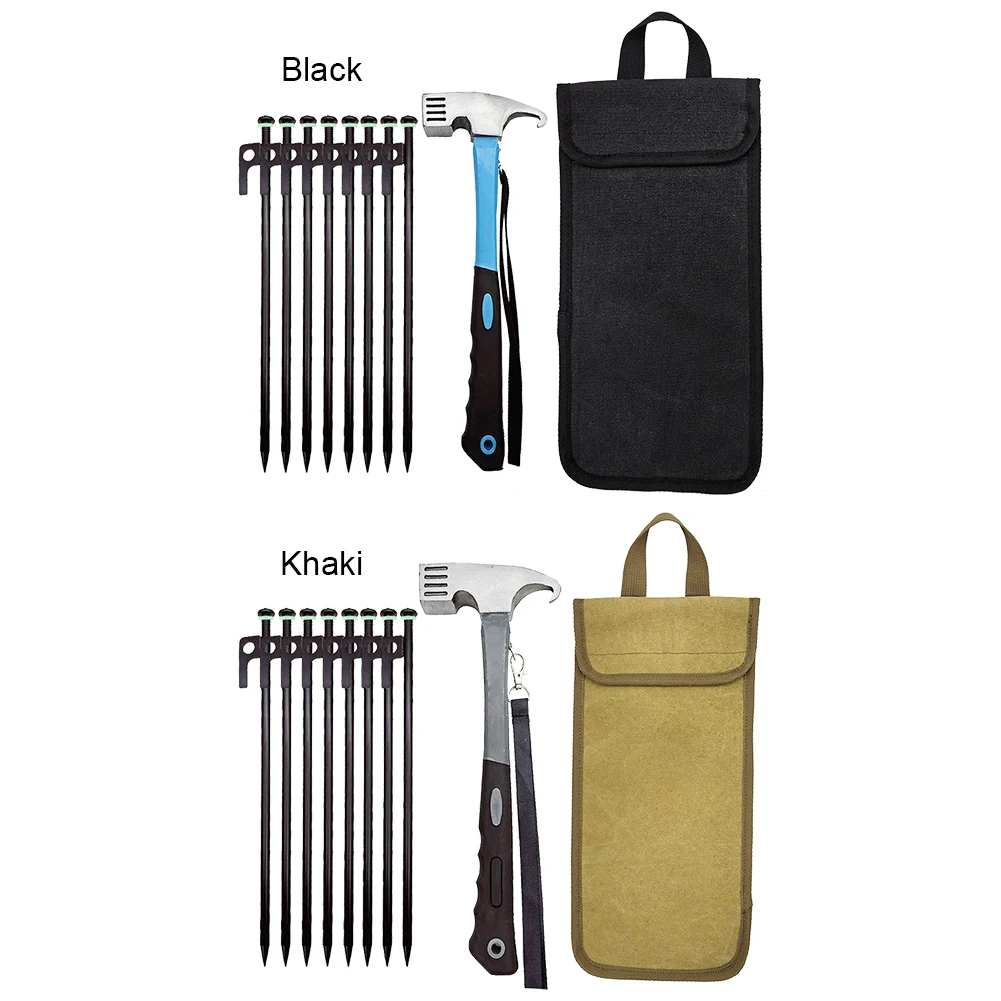 Tent Pegs Camping Tent Accessories 8/4Pcs 30cm Tent Pegs Beach Tent Stakes Heavy Duty Unbreakable Pegs 30cm Storage Bag Hammer Outdoor Camping