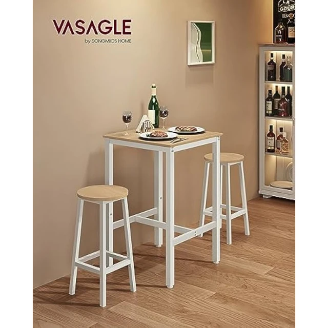 VASAGLE Narrow Long Bar Table Kitchen Dining Table High Pub Table fot  Dining Room Rustic Brown and Black 