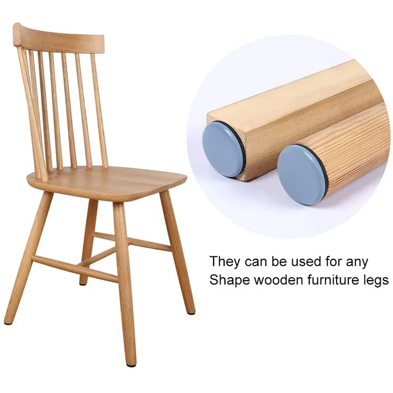 Deslizadores de muebles, deslizadores de muebles de 7/8 pulgadas,  protectores de suelo para patas de silla (azul claro) (16 unidades)