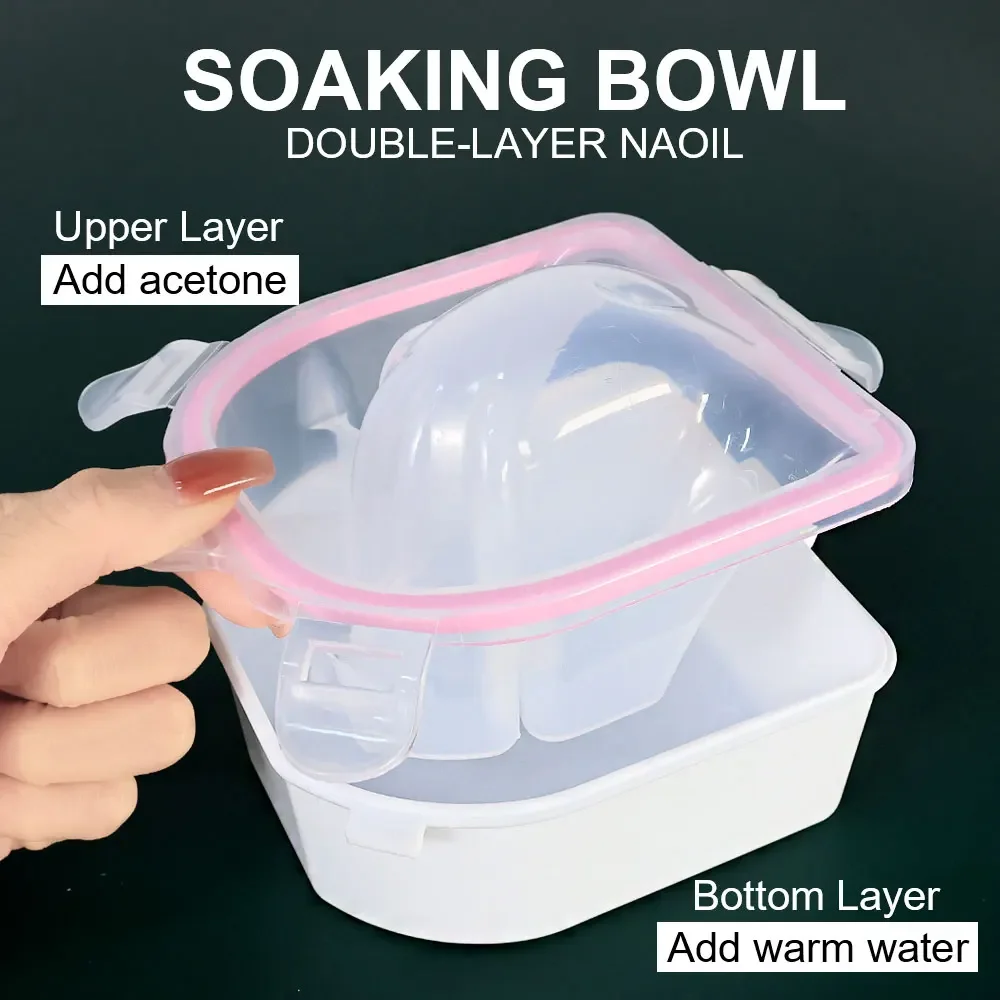 Soak per unghie Ciotola per mani Ammorbidire la pelle morta Kit di strumenti per la cura delle unghie Unghie pulite Cura delle mani con strumento per la rimozione delle unghie Ciotola per unghie - immagine 3
