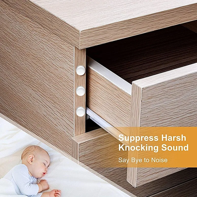 Self-Adhesive Door Stop Rubber Damper Pads Furniture Drawer Floor Anti-collision Silencer Protective Pad 500/50pcs