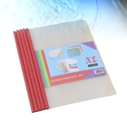 10Pcs Transparent Report Folder Sliding Bar Sliding Bar Report Covers A4 Report Display Cover Organizer Binder (Q310-Red)