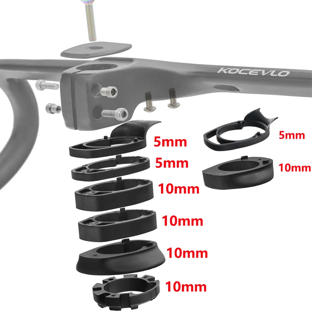 Jeu De 7 Entretoises Aéro RYET Pour Guidon Intégré - 28,6 Mm (1-1/8") - Noir