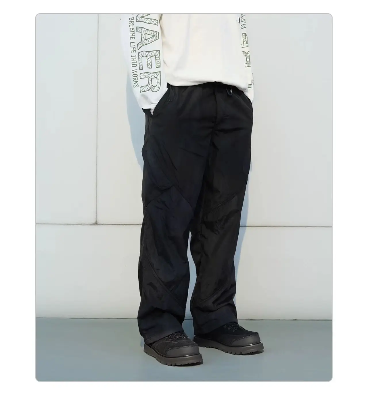 Whyworks 25aw Metallic wax-dye cargo pants 3d cut multipocket elastic waist techwear aesthetic -
