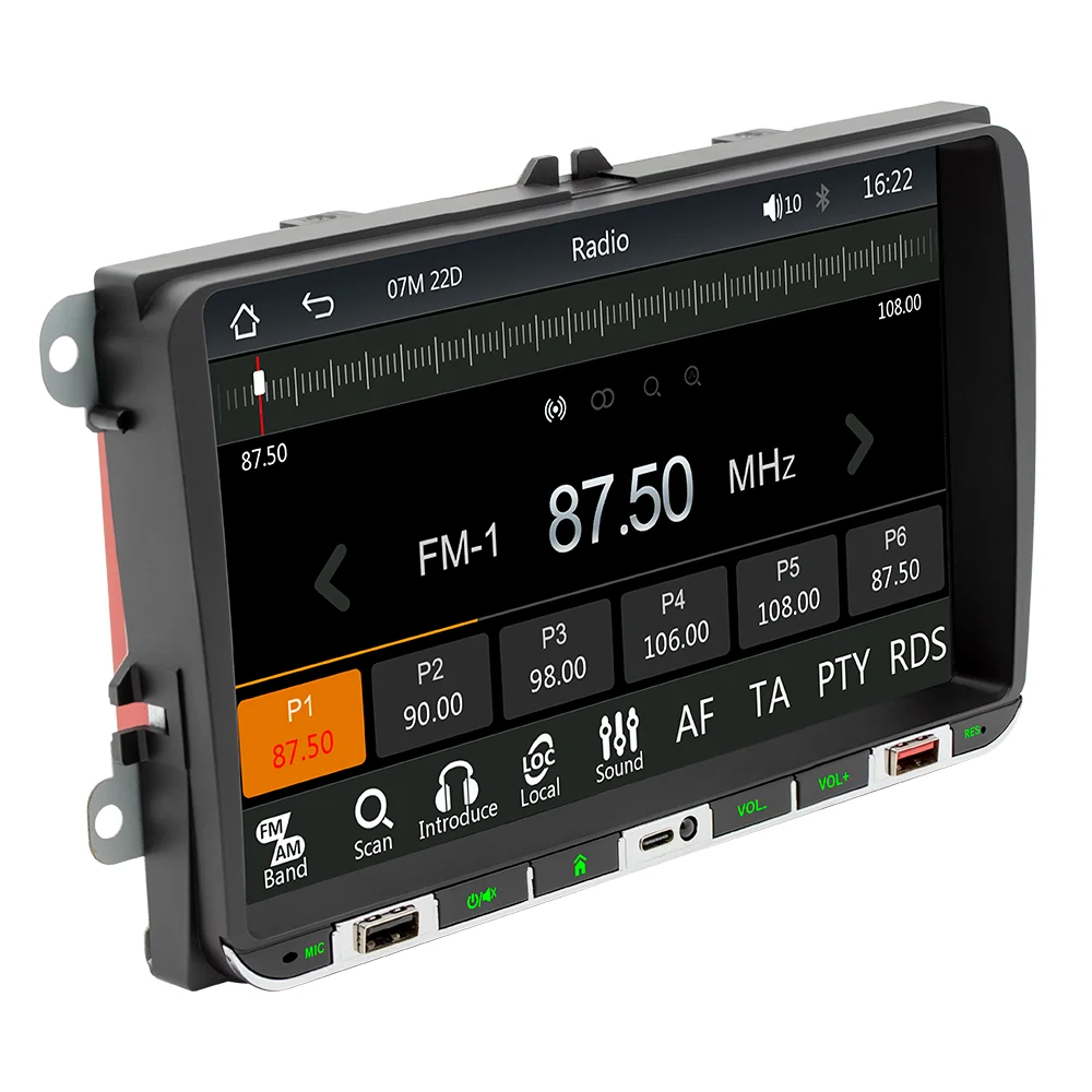 Car Stereo 2din 9'' HD Touch Screen CarPlay Car Radio For VW Volkswagen/Golf/Passat/Seat Car Multimedia MP5 Player FM Audio Stereo