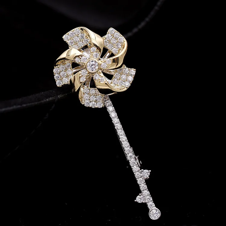 스피닝 풍차 팔찌 한국 에디션 세트 세트, 지르콘 가슴 꽃, 여성 코트 핀 액세서리, 가을, 겨울, 2023 신상