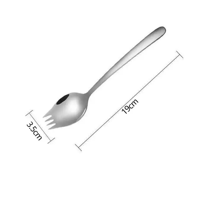 2 -Ből 1 Kanál Villák Rozsdamentes Acél Spórák Fagylaltkanállal Saláta Újrahasznosítható Gyümölcs Előétel Desszert Patware - Image 3