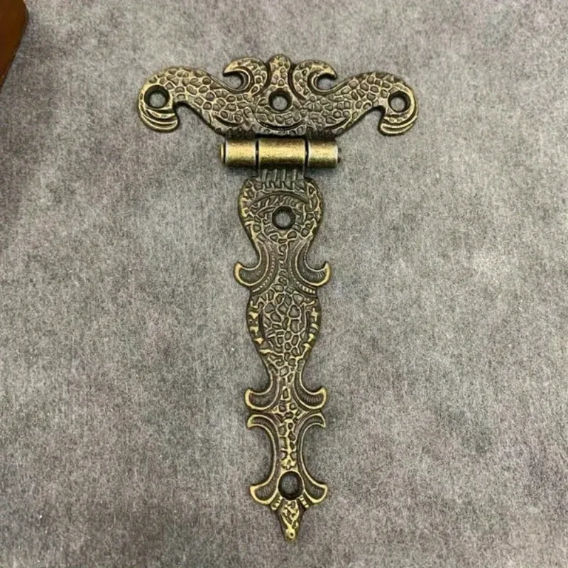 Cabinet Door Butt Hinges Zinealloy Vintage Brass Plated Large Hinge Jewelry Wooden Box Decorative Furniture Accessories 2pcs