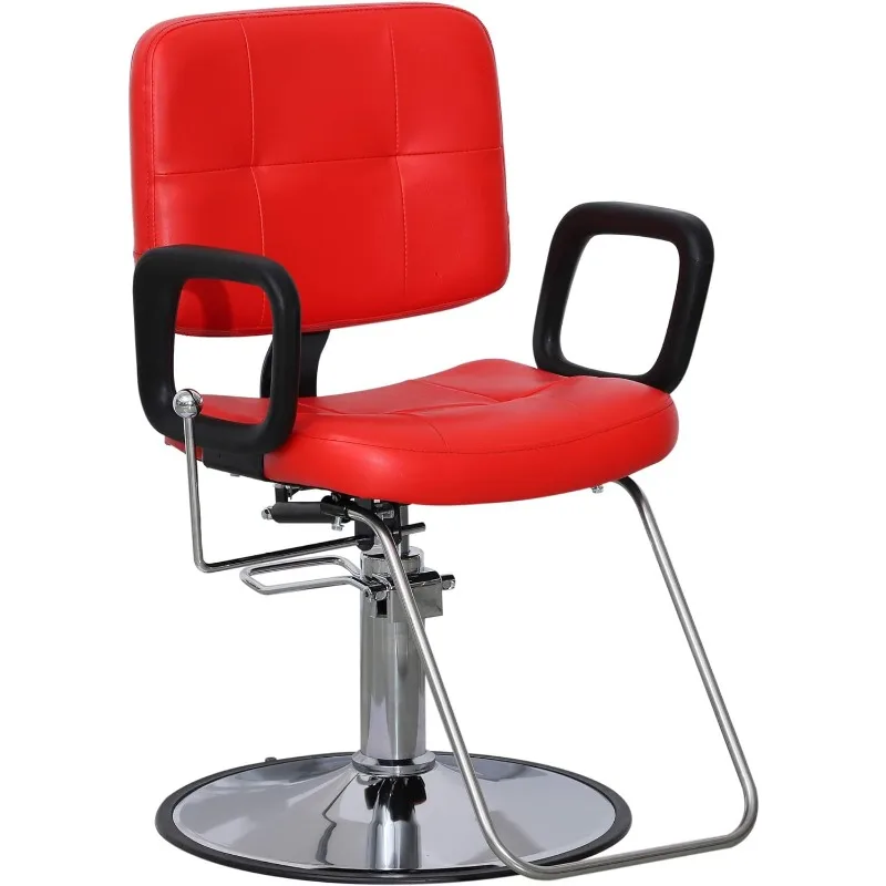 BarberPub Reclining Classic Hydraulic Barber Chair Salon Beauty Spa Shampoo Equipment 9837 Red