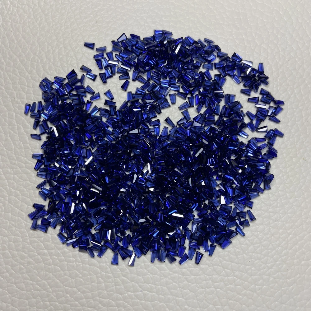 3X2X1mm 34# Corundum Trapezoid Baguette Cut Royal Blue Sapphire Gemstones For Jewelry