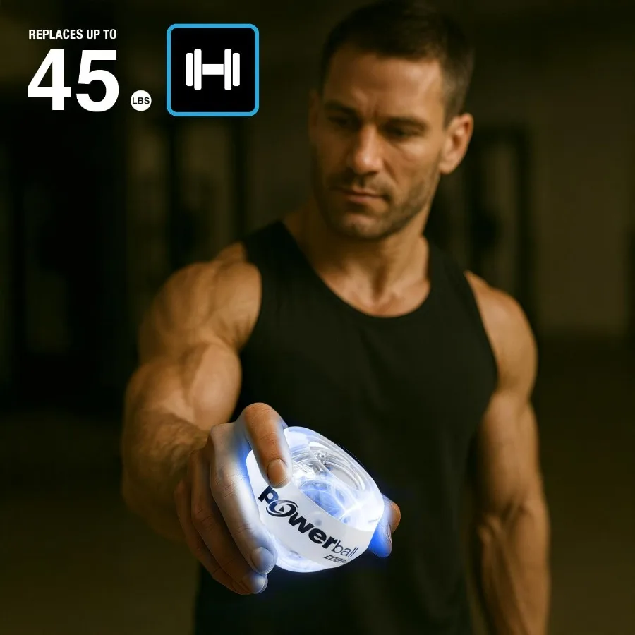 Sports & Fitness Platinum Gyro Exerciser – LED Lighted Wrist & Forearm Strength Trainer, Up to 45 lb Dynamic Resistance Hand & G