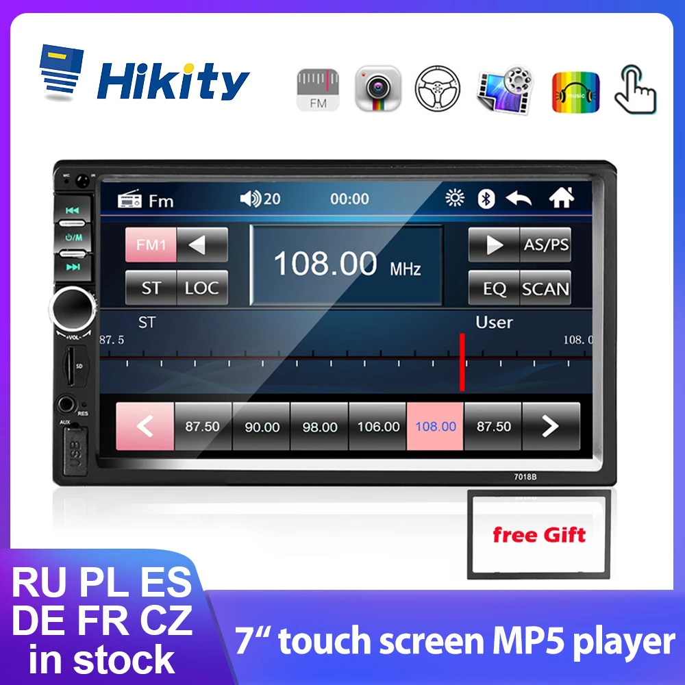 Hikity 2 Din Autoradio Mirror Link Video Multimedia Player 7018B Universal Bt Autoradio Per Nissan Toyota Lada Kia Suzuki Ford