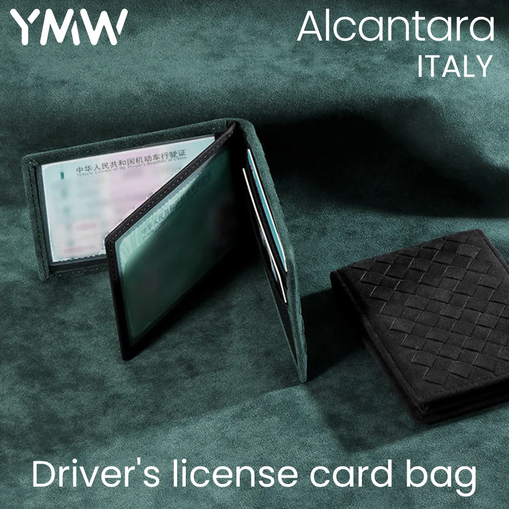 

YMW Alcantara Driver's License Bag Card Holder Weave Women & Man Luxury Supercar Artificial Leather Card Package