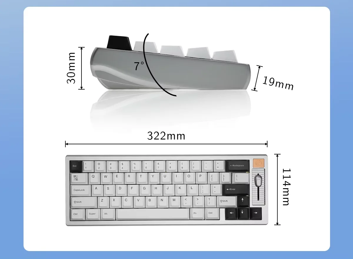 Chosfox 65 キーカスタムメカニカルキーボードトライモードアルミ