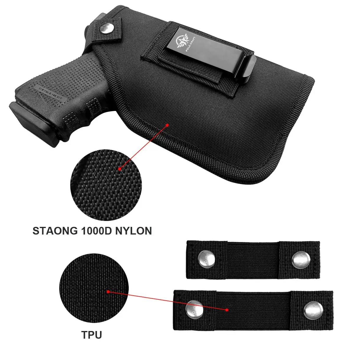 Holster with Laser for 9/40/45 Pistols Fit: Glock 19, Taurus G3, Sig Sauer P226, Smith&Wesson M&P, Ruger, Springfield,Walther 4