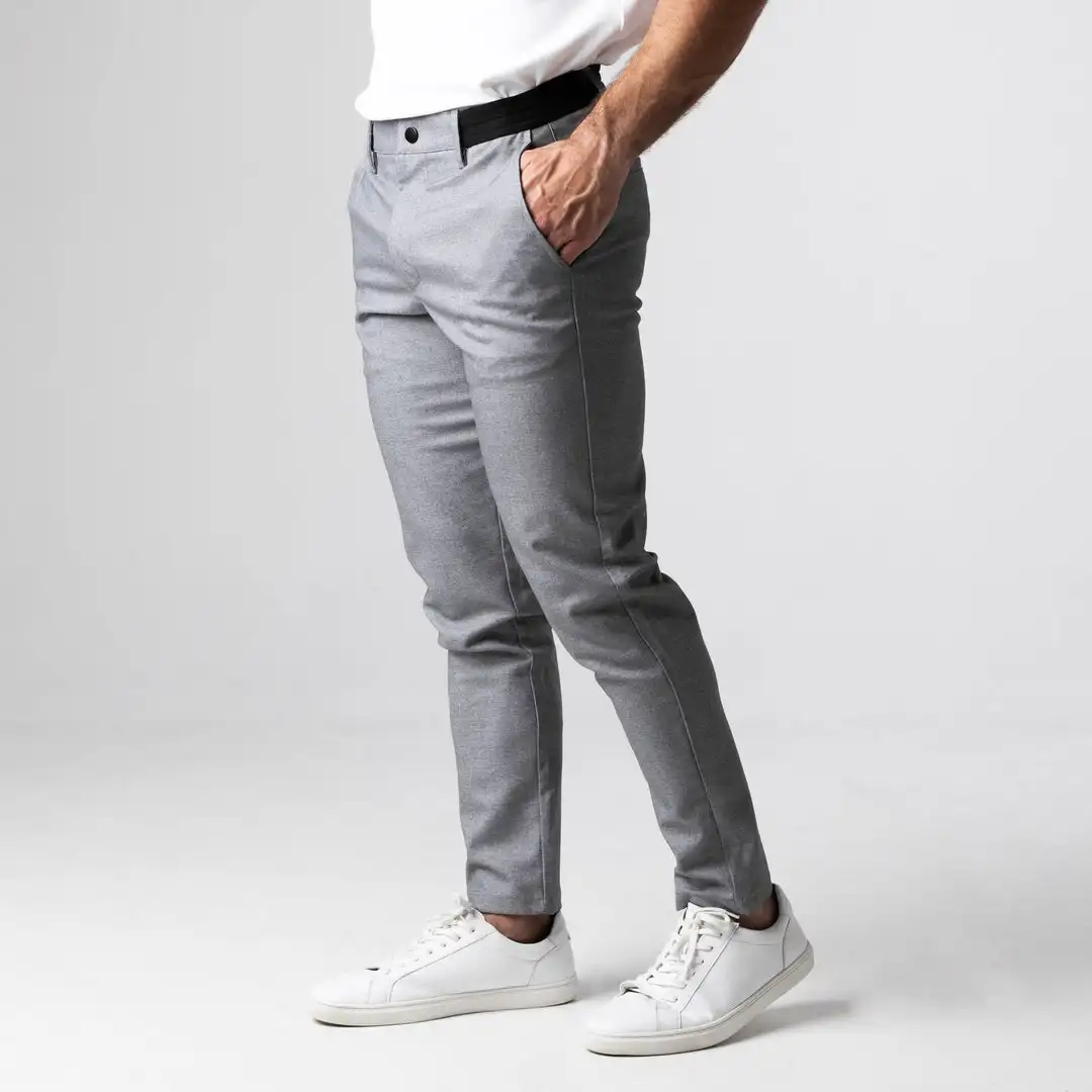 Men's Pants Active Chinos Comfortable Men Long Stylish Slim Fit Ankle Length Casual Soft Breathable Fabric Mid Waist Commuting W 2