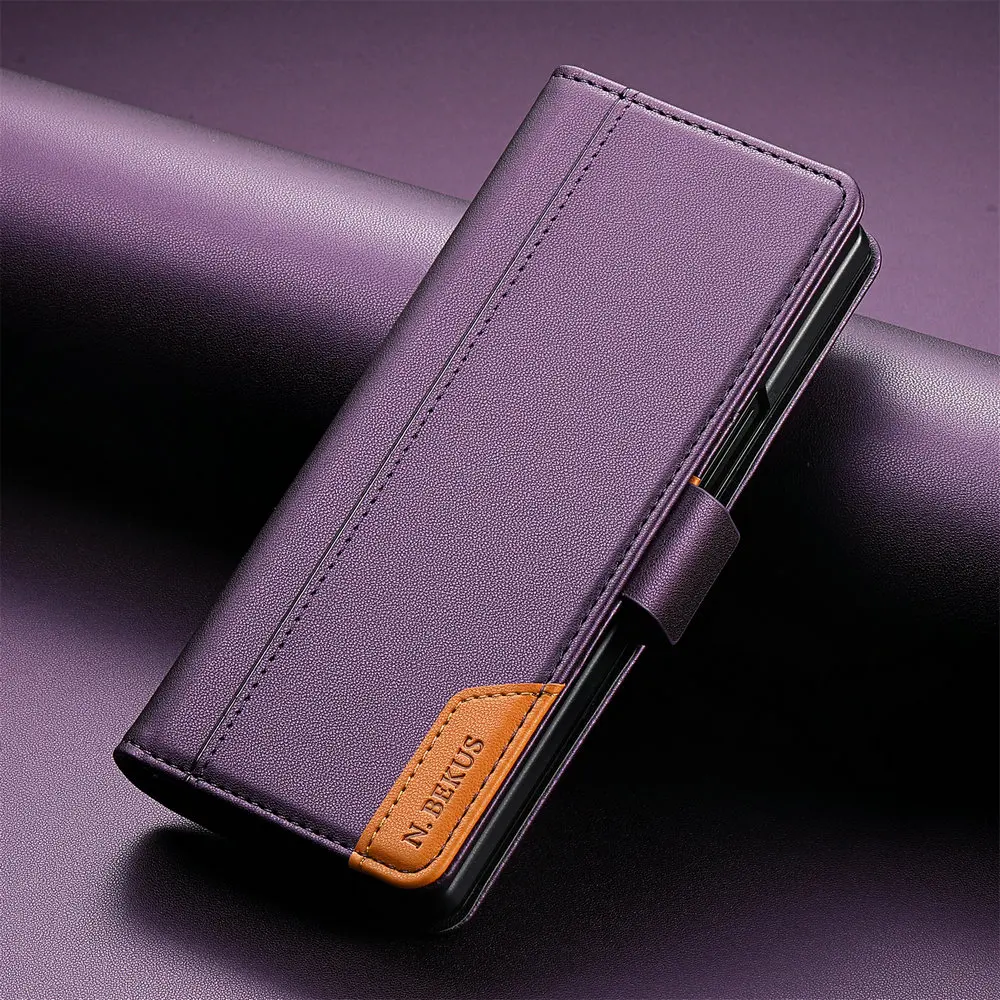 Luxuriöse Leder-Handyhülle für Samsung Galaxy Z Fold 8 Ultra 7 6 5 4 3 5G Fold7 Magnetische Flip-Buchhülle Business RFID-Geldbörsen-Cover – Detail 3