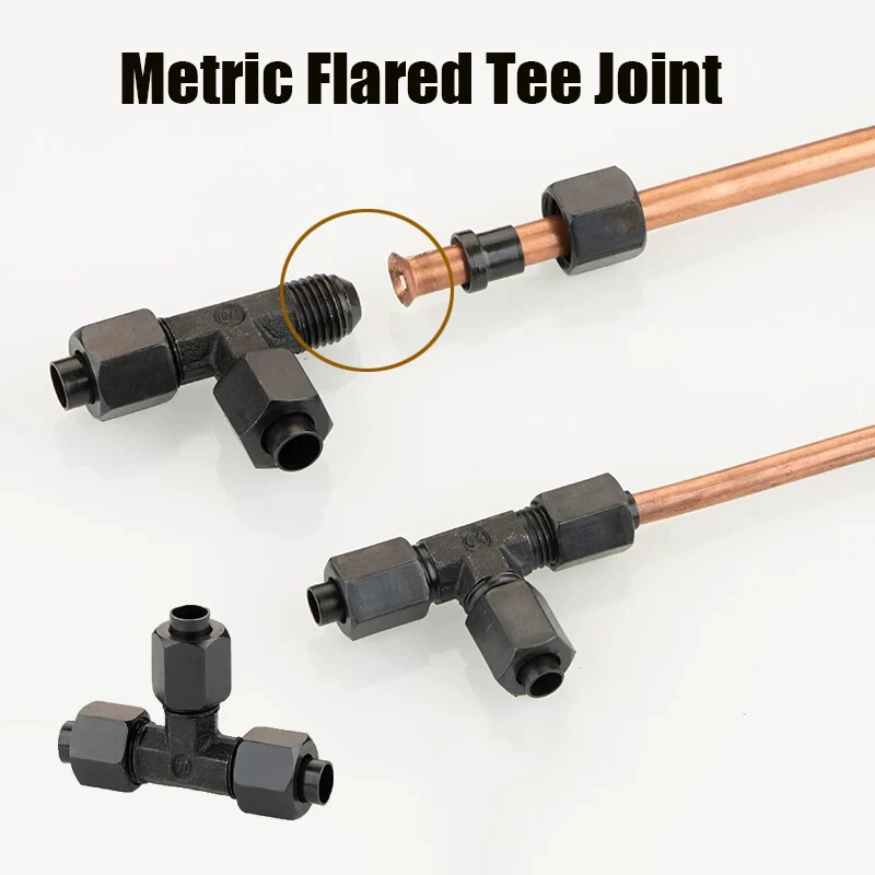 HydraulicCarbonSteelFlaringTeePressureOilPipeJointMetric