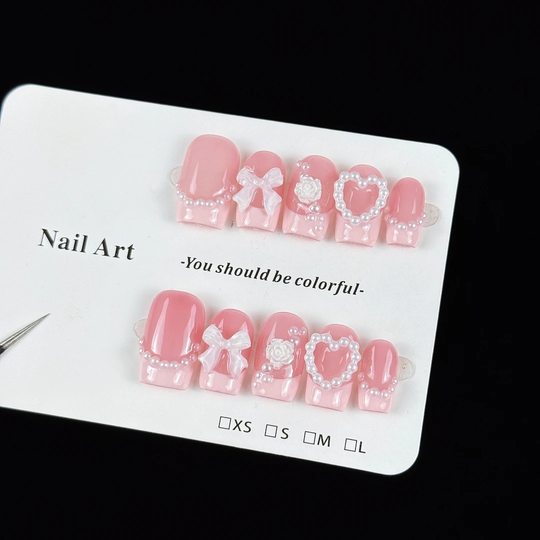 10-Piece Luxury Hand-Painted 3D Pearl & Rose Embellishments Set