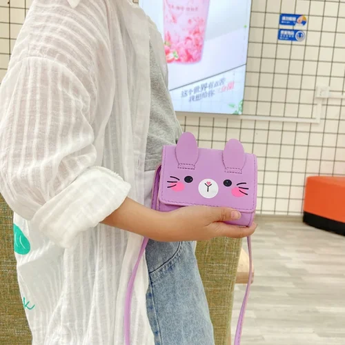 귀여운 토끼 여아용 소형 크로스 바디 백, 만화, 미니 동전 지갑 핸드백, 어린이 액세서리, 소형 숄더백 4