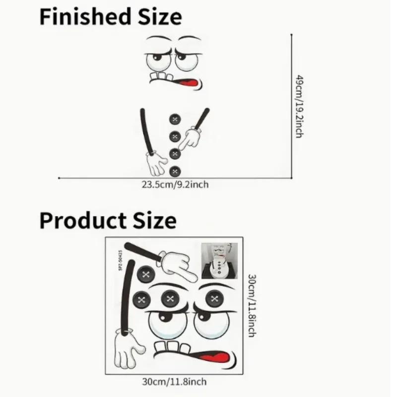 Toilet Seat Stickers Toilet Wall Stickers Toilet Stickers Vinyl Stickers 1pc Funny Expression Pattern Toilet Lid Decal Decoration Waterproof PVC Sticker