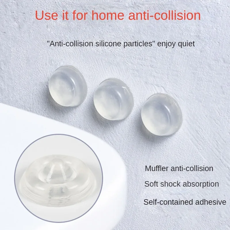 Transparent Grain Silencer Sticker Silicone Door Stopper Self-Adhesive Furniture Protective Pads Bumper Damper er Cushion, door stopper, silicone door stopper, door stopper bumpers