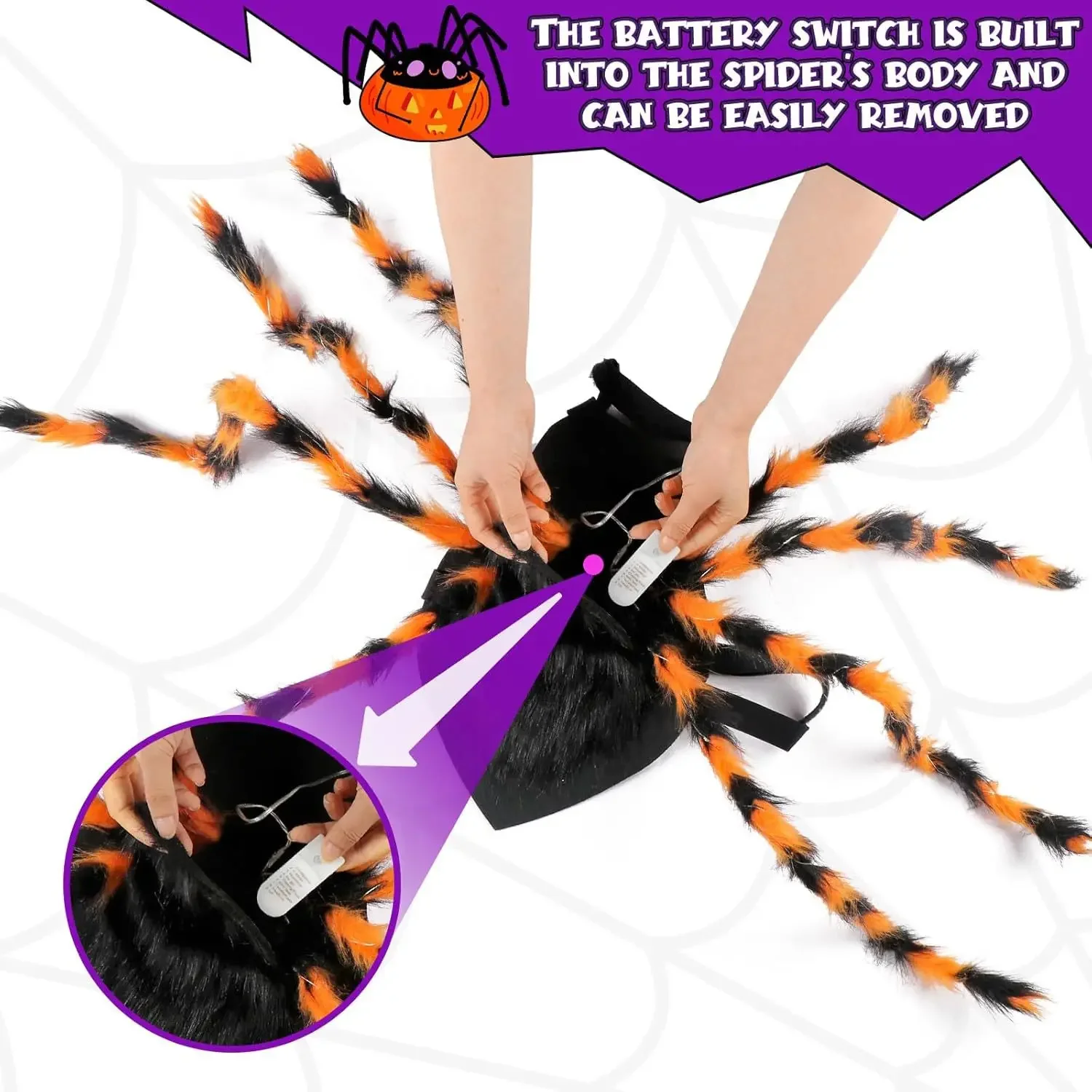 Glowing Spider Dog Costume 2