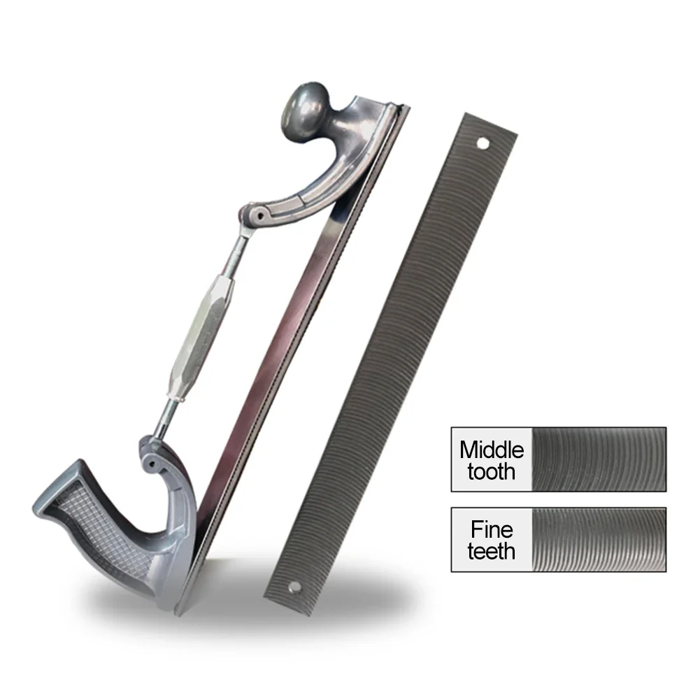 14" S/M Size Adjustable Frame Milled Tooth Car Body Polisher Files Metal Panel Polishing Curved Tooth Steel File Holder Dent Kit