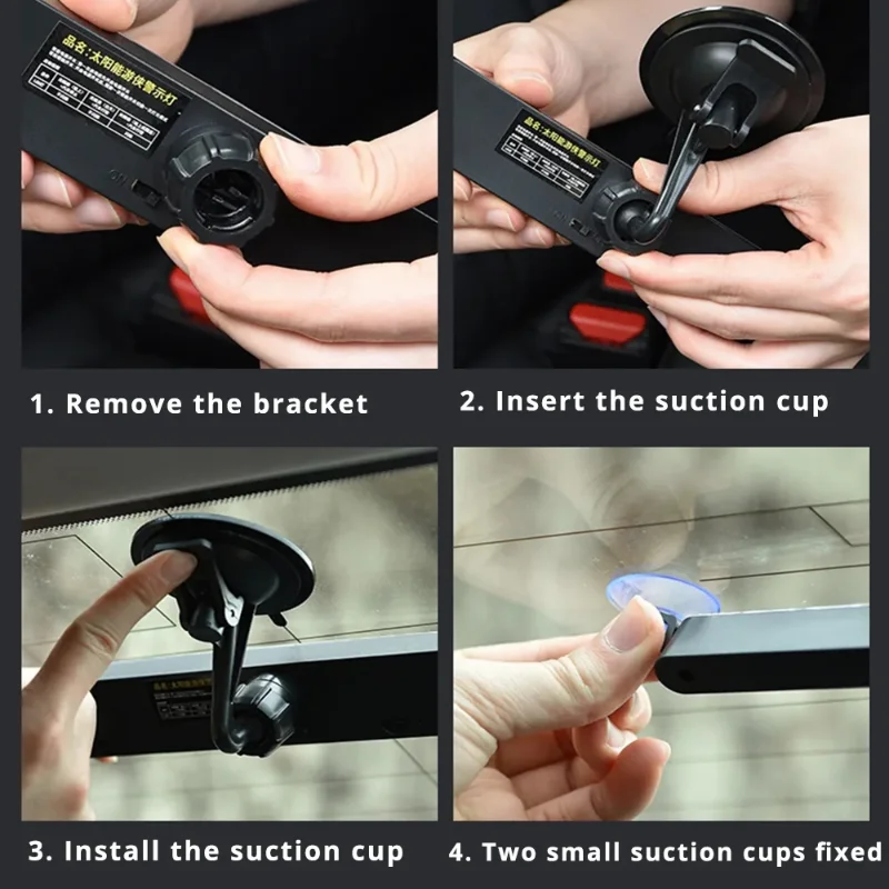 Car Emergency Light Solar RGB Car Strobe Warning Light Multifunction Decoration Anticollision Night Driving Safety Auto Accessor