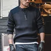 Maden Vertical Stripe Sweater O-Neck Slim Fit Men’s Retro Knitted Pullover Patch Stitching Design Classic Sweaters Men Clothing 2