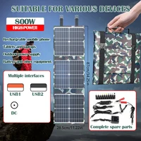 Panneau solaire pliable de 800W, chargeur solaire portable camouflage avec double port USB pour camping en camping-car et alimentation hors réseau en extérieur. 3