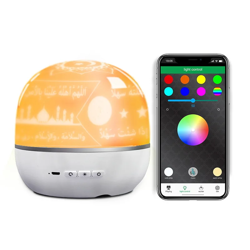 

Mini Bluetooth Speaker Mp3 Player Circular Small Projector Touch Small Night Light Audio With Remote Control for Children's Gift