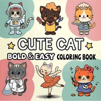 CUTE CAT Bold-easy Coloring Book for Adults Picture Book 24 Page Cute Drawing Books Perfect Gift for Party and Birthday 1