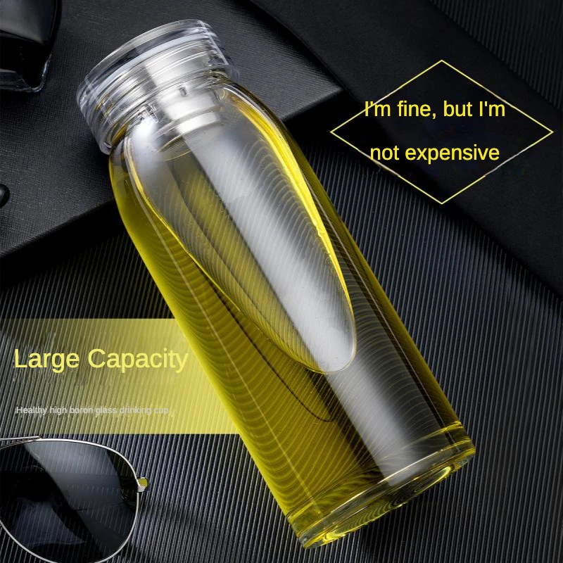 

Glass Water Bottles Portable Leakproof Cup Tea Water Separation Thermos Cup Creative Coffee Milk Mug Bicycle Tour Drink Bottle