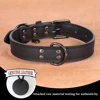 Soft Leather Dog Collar Adjustable PU Leather Pet Collars Dogs Necklace Collar for Small Medium Large Dogs Pitbull Pink S-XL 4