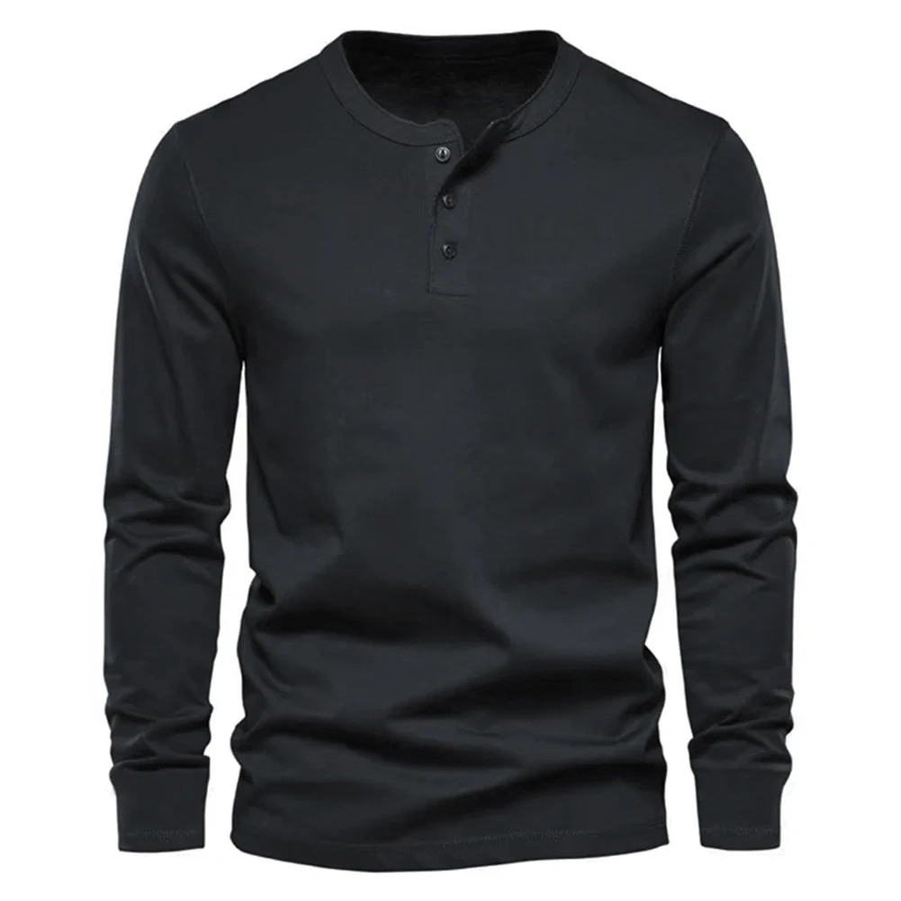 

Top T Shirt Vacation Crew Neck LONG SLEEVE Preshrunk Long Sleeve Loose Collared Cotton Formal Henley Shirt Men