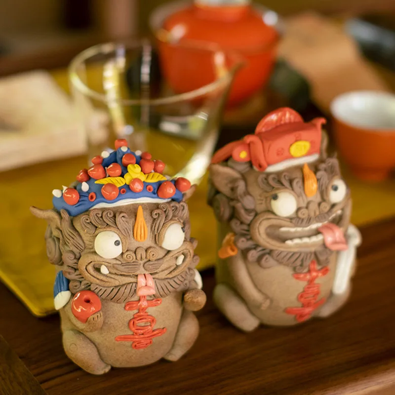 

Милый керамический чайный набор Pixiu: счастливый талисман, свадебный подарок в китайском художественном стиле