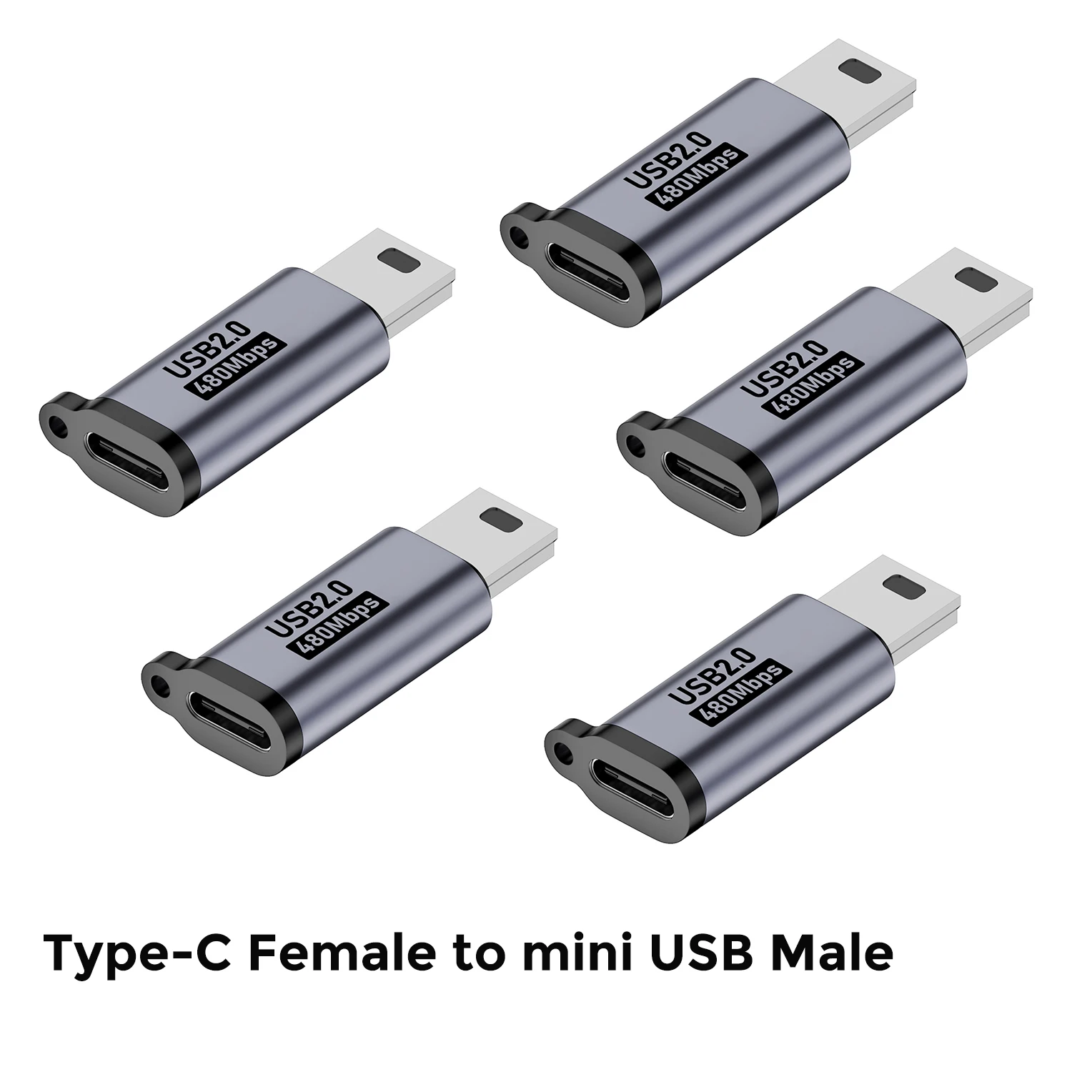 High-Speed Type C Female to Mini USB Male Adapter for Fast Charging and Data Transfer