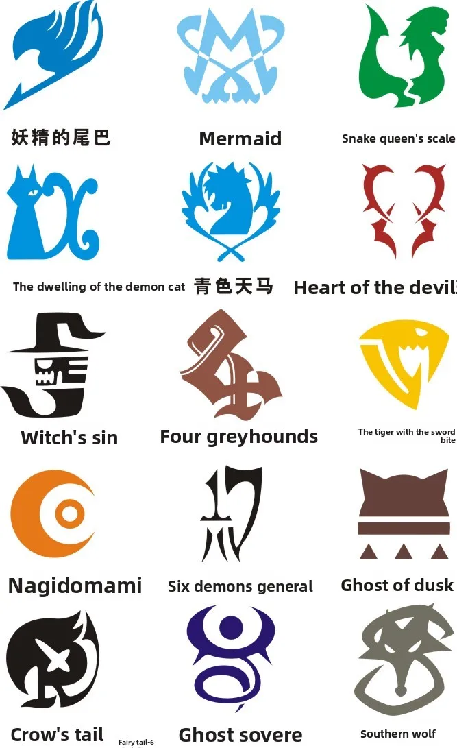 Gerard ay Fairy Tail Tattoo Stiers Waterproof Cosplay Face Decals Guild Logo Magic Eradiion Tail of Devil 