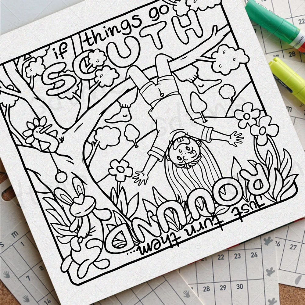 Charming Characters & Delightful Cartoon Scenes: A Stress-Relief Coloring Book