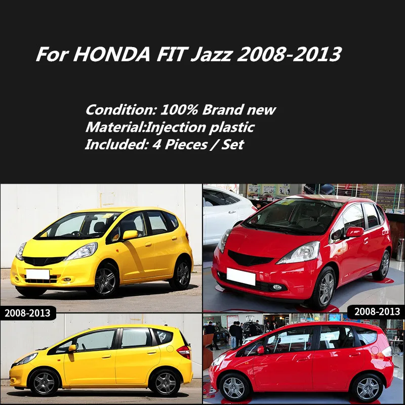 For HONDA FIT Jazz 2008-2013 Accessories Side Window Visors Car Rain Shield Deflectors Awning Trim Cover Window Rain Guards
