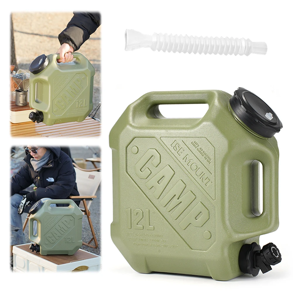 12L Water Storage Container with Spigot Water Dispenser Carrier Large Capacity Container Jug for Vehicle Car Camping