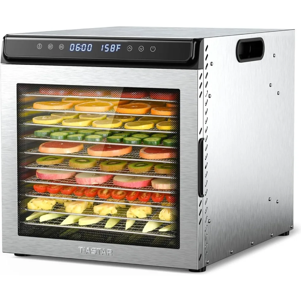 

teel Food Dehydrator Machine, 10 Trays Food Dryer, 72H Timer and Temp Control, 1100W Dehydrators for Food and Jerky