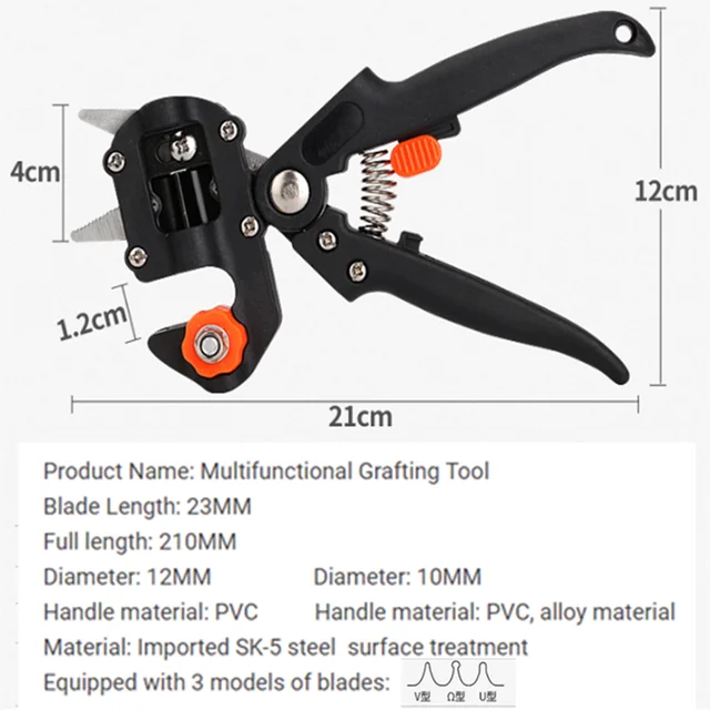 3 Formájú Pengék Oltó Metsző Kerti Szerszám Professzionális Ágvágó Szekció Növényi Olló Gyümölcsfa Ollót - Image 3
