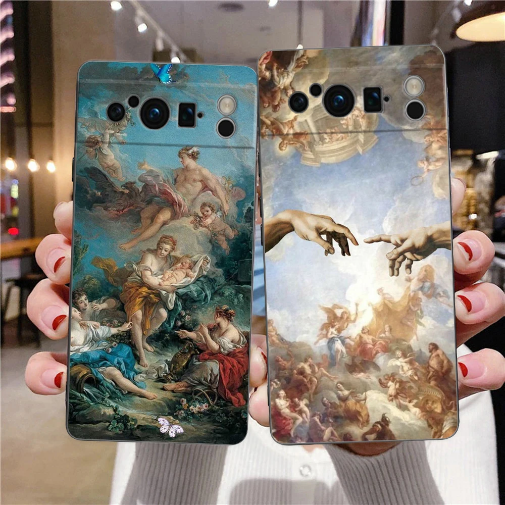 Renaissance Art Painting Black Phone Case - Soft Shell Cover