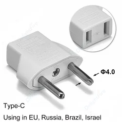 Universal Travel Adapter | US to EU Plug Converter | Type C European Power Outlet Adapter - EU Plug - White (1PCS)
