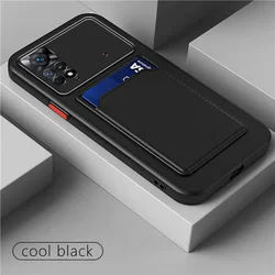 Silicone Card Holder Soft Phone Case Cover for Redmi Note15ProPlus (Black)